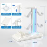 KDD Headset Stand with Charging Station – Detachable Controller Holder with 9 Light Modes – Rotatable Headphone Hanger with USB A&C Charger Ports – Earphone Hook for PC Gaming Accessories Storage