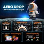 j5create AeroDrop CrossLink Wireless Dongle – Instant Share Files, Photos, Keyboard, Mouse, and Screen Between iPhone/iPad/Android and Windows Computer (JUAW22)