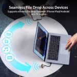 j5create AeroDrop CrossLink Wireless Dongle – Instant Share Files, Photos, Keyboard, Mouse, and Screen Between iPhone/iPad/Android and Windows Computer (JUAW22)