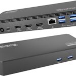 Plugable USB C Triple Display Docking Station | 100W PD, 3x HDMI (1x 4K 30Hz, 2x 1080p 60Hz), 6x USB 5Gbps Ports | Windows, macOS, ChromeOS Compatible – Enhance Productivity with Multi-Monitor Support