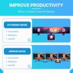 VisionTek VT7100 11in1 Docking Station Triple Monitor 4k – x2 HDMI, x1 DisplayPort, 100W PD Port, x4 3.1 USB-A, x2 USB-C, Audio Jack, & Ethernet – Compatible with Laptops and PC