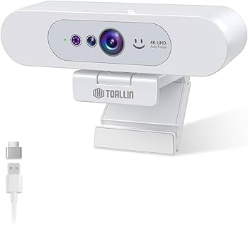 TOALLIN 4K UHD Webcam for PC, Windows Hello Compatible Web Camera, Facial Recognition, Autofocus, Built-in Mic & Privacy Shutter, USB Webcam for Laptop/Desktop, Online Meetings, Streaming, Video Calls