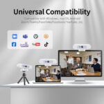 TOALLIN 4K UHD Webcam for PC, Windows Hello Compatible Web Camera, Facial Recognition, Autofocus, Built-in Mic & Privacy Shutter, USB Webcam for Laptop/Desktop, Online Meetings, Streaming, Video Calls