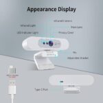 TOALLIN 4K UHD Webcam for PC, Windows Hello Compatible Web Camera, Facial Recognition, Autofocus, Built-in Mic & Privacy Shutter, USB Webcam for Laptop/Desktop, Online Meetings, Streaming, Video Calls