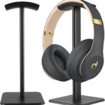 Headset Stand – Headphone Holder for Desk with Aluminum Hanger Compatible with All Over-Ear On-Ear Computer Xbox One PS5 PS4 PC Game Telephone Headsets (Black)