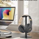 Headset Stand – Headphone Holder for Desk with Aluminum Hanger Compatible with All Over-Ear On-Ear Computer Xbox One PS5 PS4 PC Game Telephone Headsets (Black)