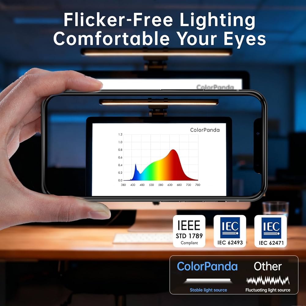 Monitor Light Bar, Fit for Curved/Flat Monitor, Eye-Care USB Reading LED Task Lamp with Touch Control, No Screen Glare Dimmable Desk Lamp Computer Monitor Light Bar for Screen Home Office