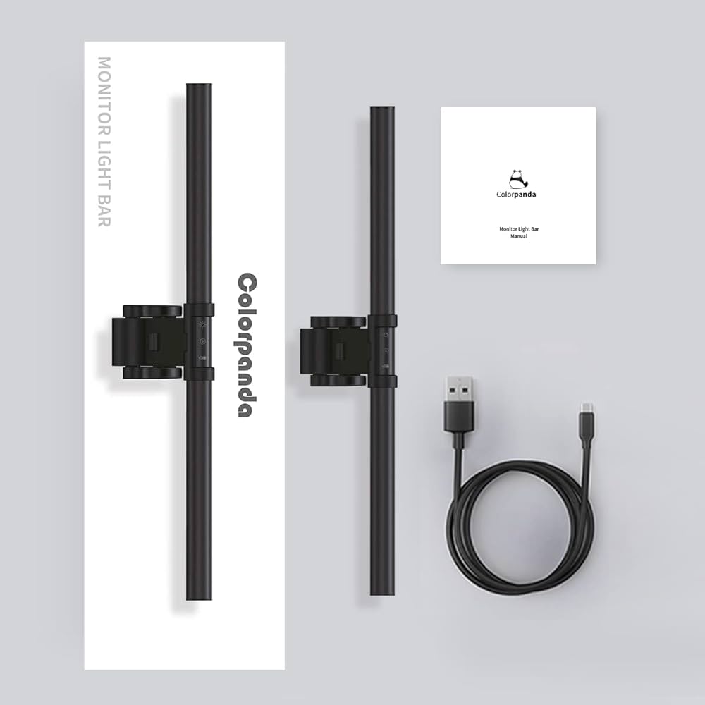 Monitor Light Bar, Fit for Curved/Flat Monitor, Eye-Care USB Reading LED Task Lamp with Touch Control, No Screen Glare Dimmable Desk Lamp Computer Monitor Light Bar for Screen Home Office