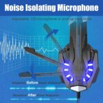 BENGOO G9000 Stereo Gaming Headset for PS4 PC Xbox One PS5 Controller, Noise Cancelling Over Ear Headphones with Mic, LED Light, 7.1 Surround Sound, Soft Memory Earmuffs for Nintendo Xbox Series X|S