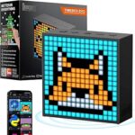 Divoom TimeBox Evo — Pixel Art Bluetooth Speaker with 16×16 LED Display APP Control – Cool Animation Frame & Gaming Room Setup & Bedside Alarm Clock- Black