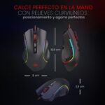 Redragon M602 Gaming Mouse, Ergonomic RGB Gaming Mouse Wired with 7200 Adjustable DPI, 9 Programmable Buttons, Professional Software for Gamer Office [Black]