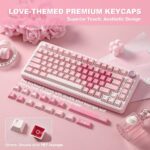 YUNZII B75 PRO Wireless Mechanical Keyboard,75% Layout with Knob,Hot Swap Gasket Custom Structure,Creamy Pre-lubed Switches,RGB Backlit,Bluetooth/Type-C/2.4G for Win/Mac(Cocoa Cream V2 Switch,Pink)