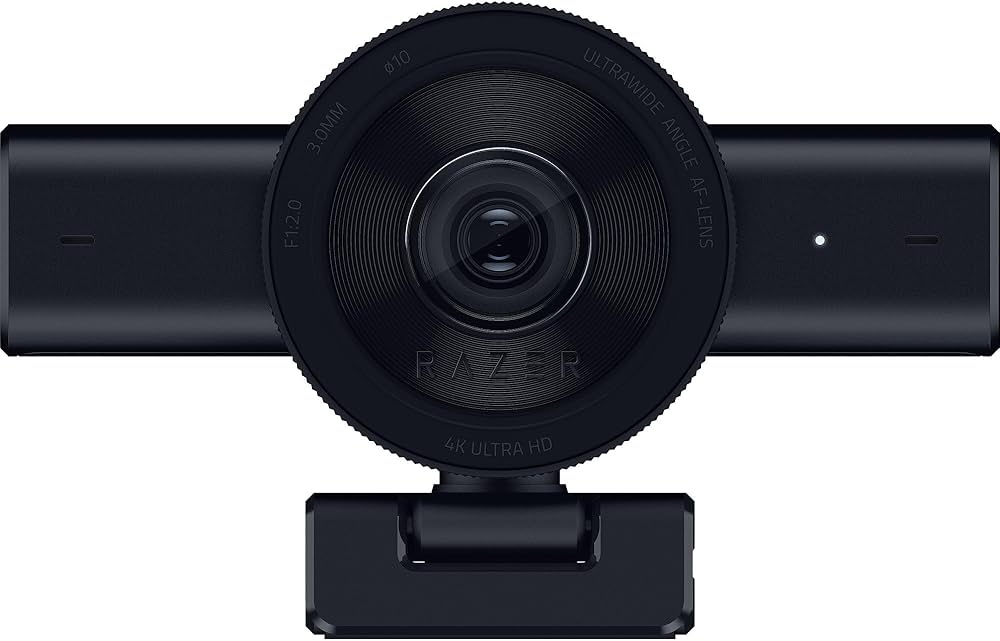 Razer Kiyo V2 Streaming Webcam: (4K 30, 1080p 60) FPS – AI Powered Auto-Framing – Built-in Microphone – Ultrawide Angle Lens – Privacy Cover – Works with OBS, Xsplit, Discord, Zoom, Teams – Black