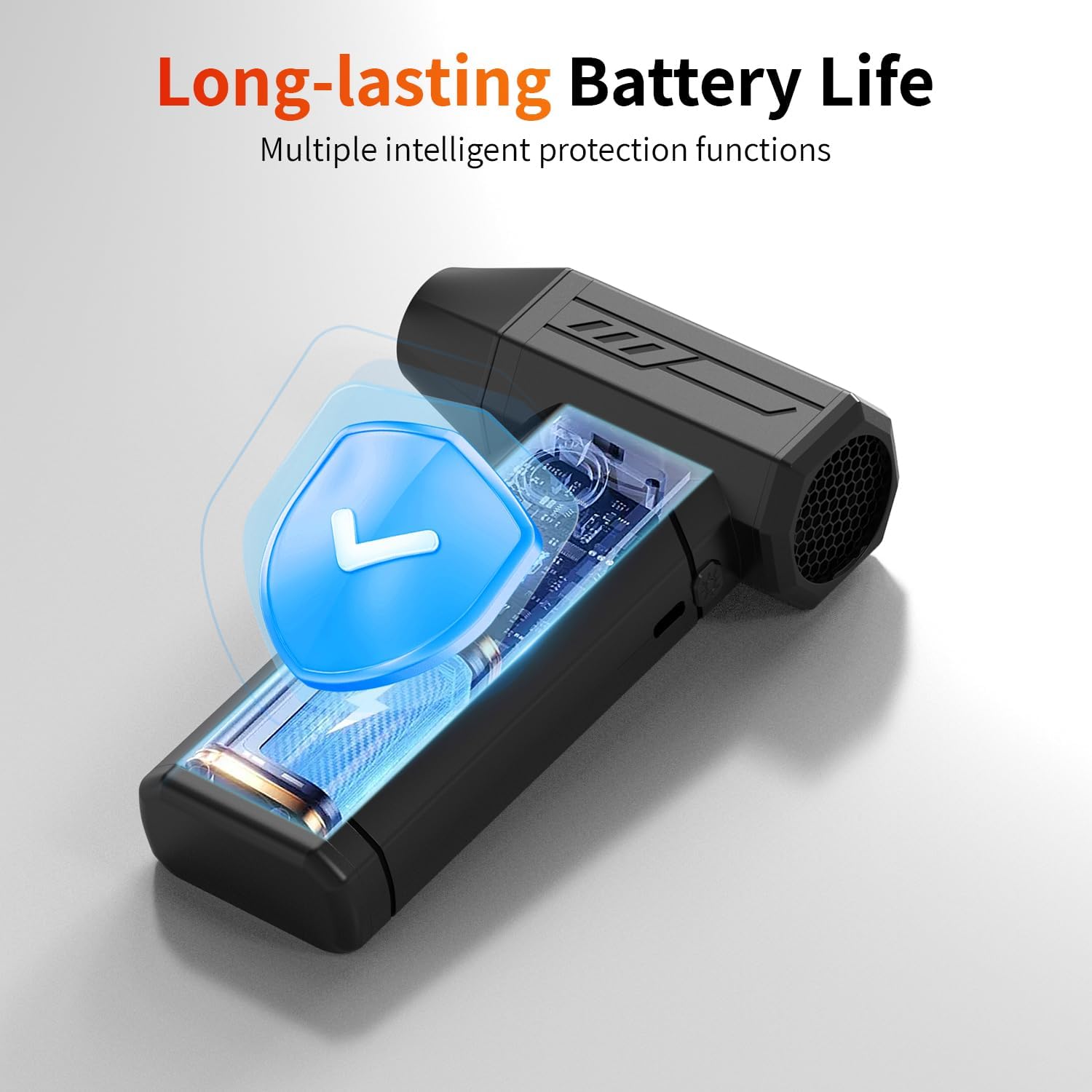 Compressed Air Duster,130000RPM Super Power Cordless Air Duster,Rechargeable Brushless Blower,3 Gear Adjustable Mini Blower with LED Light,Dust Remover for Computer/House/Outdoor/Car