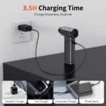 Compressed Air Duster,130000RPM Super Power Cordless Air Duster,Rechargeable Brushless Blower,3 Gear Adjustable Mini Blower with LED Light,Dust Remover for Computer/House/Outdoor/Car