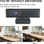 Full 1080P HD 3-in-1 Webcam: Camera and Speaker for Desktop Computer with Built-in 4 Microphones, External USB Web Cam with Magnetic Privacy Cover and Mute for Laptop, Streaming, Conference