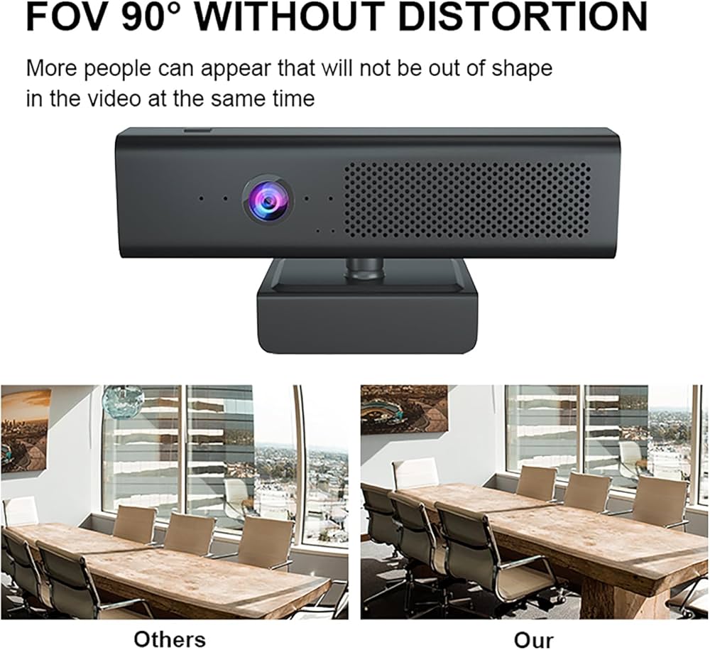 Full 1080P HD 3-in-1 Webcam: Camera and Speaker for Desktop Computer with Built-in 4 Microphones, External USB Web Cam with Magnetic Privacy Cover and Mute for Laptop, Streaming, Conference