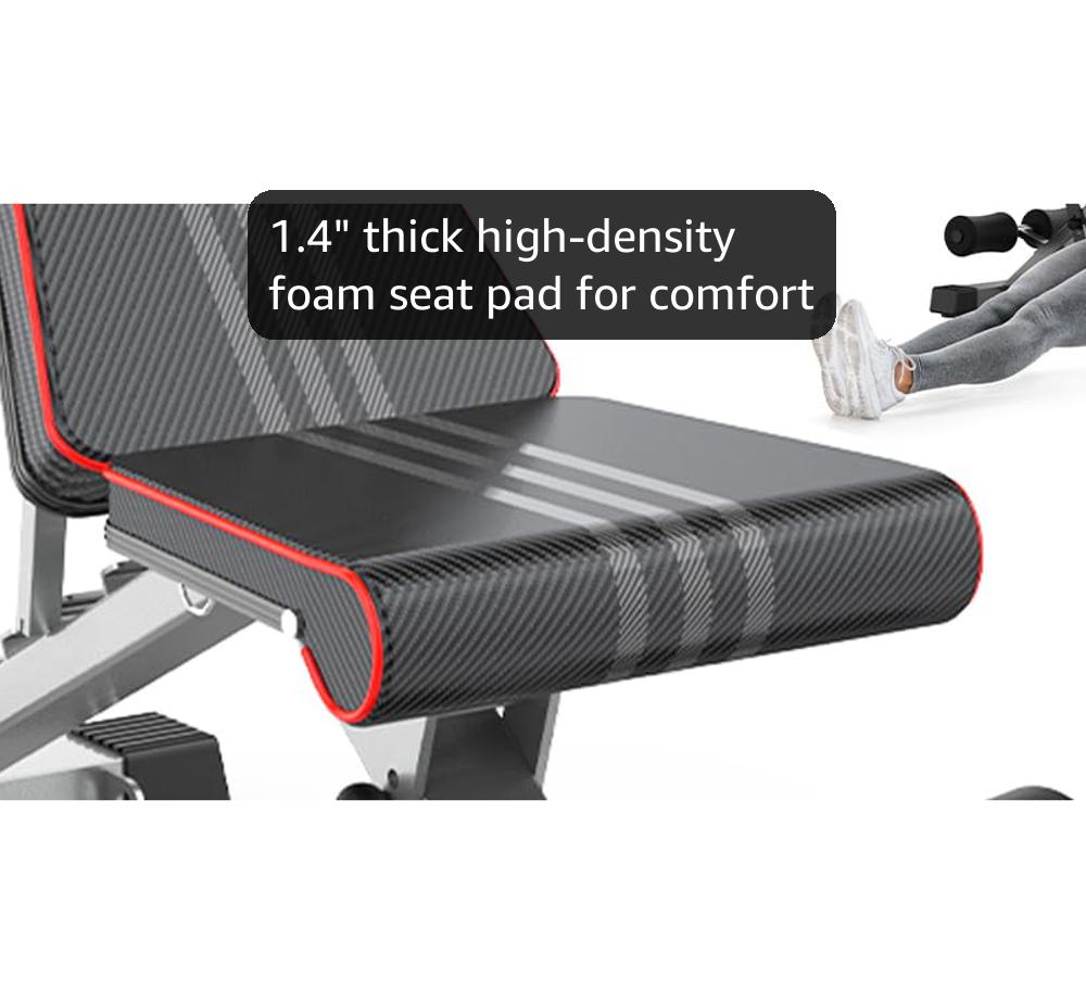 Yoleo Adjustable Weight Bench for Full Body Workout; Foldable Bench Press Bench of Home Gym Strength Training; Incline Decline Flat Utility Workout Bench with Quick Folding& Fast Adjustment (Black)