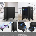 Computer Tower Stand, Adjustable Mobile CPU Stand with Rolling Caster Wheels, Premium PC Tower Stand Holder for Floor Carpet Gaming PC Case