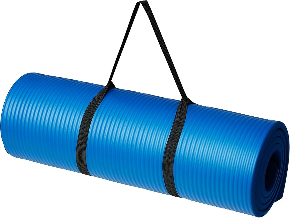 Amazon Basics Extra Thick Exercise Yoga Mat with Carrying Strap
