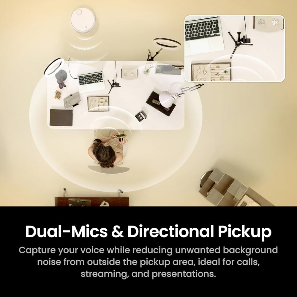 Insta360 Link 2C Pro – 4K Webcam for PC/Mac, 1/1.3” Sensor, Low-Light, Auto Framing, HDR, Directional Noise-Canceling Mics, Supports Stream Deck, Zoom, Teams, Twitch for Streaming or Meetings