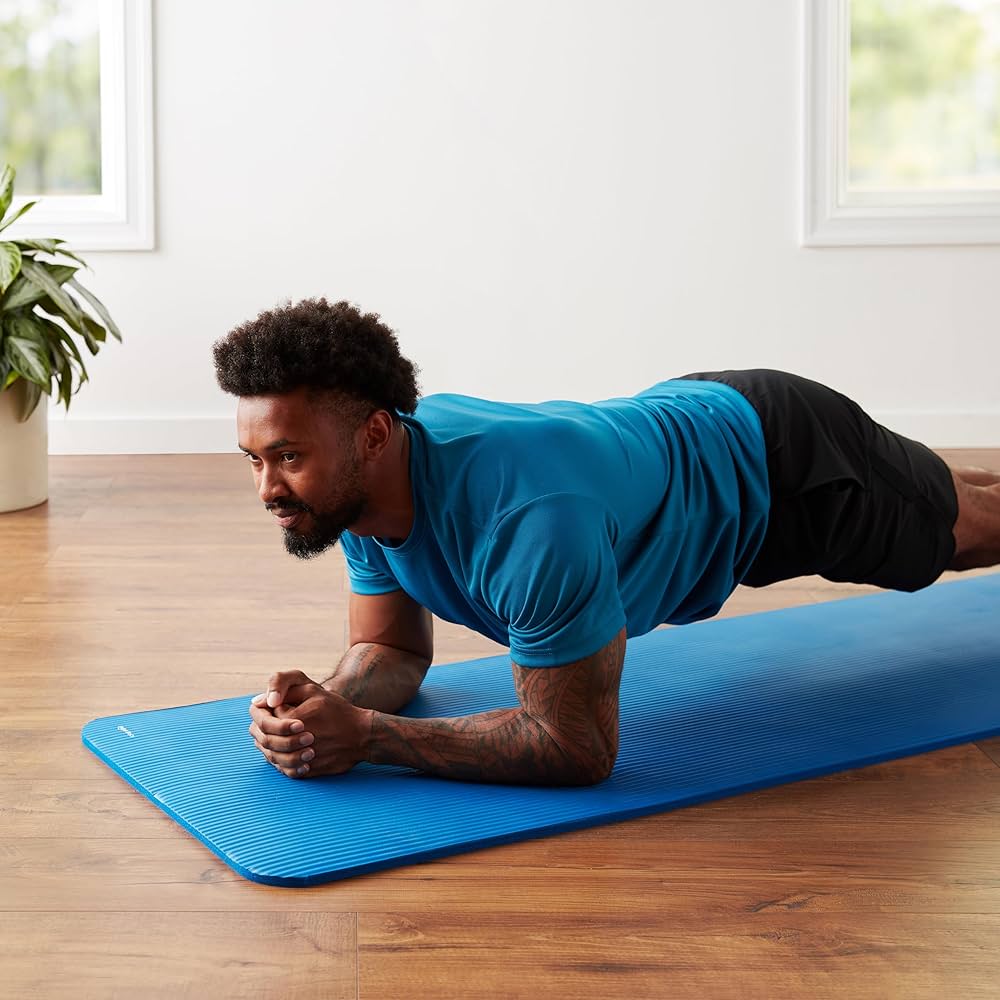Amazon Basics Extra Thick Exercise Yoga Mat with Carrying Strap