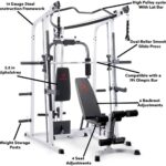 Marcy Smith Cage Workout Machine Full Body StrengthTraining Home Gym Equipment System with Leg Developer, Press Bar, PEC Deck, and Squat Rack