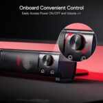Redragon GS550 PC Gaming Speakers, 2.0 Channel Desktop Computer Sound Bar with Compact Maneuverable Size, Headphone Jack, Quality Bass & Decent Red Backlit, USB Powered w/ 3.5mm Cable