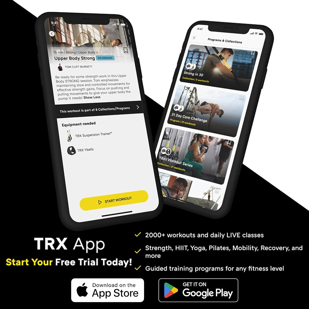 TRX All-In-One Home Gym System – Complete Suspension Training Kit for Strength Training, HIIT & Full-Body Workouts at Home or Outdoors, Includes Indoor & Outdoor Anchors