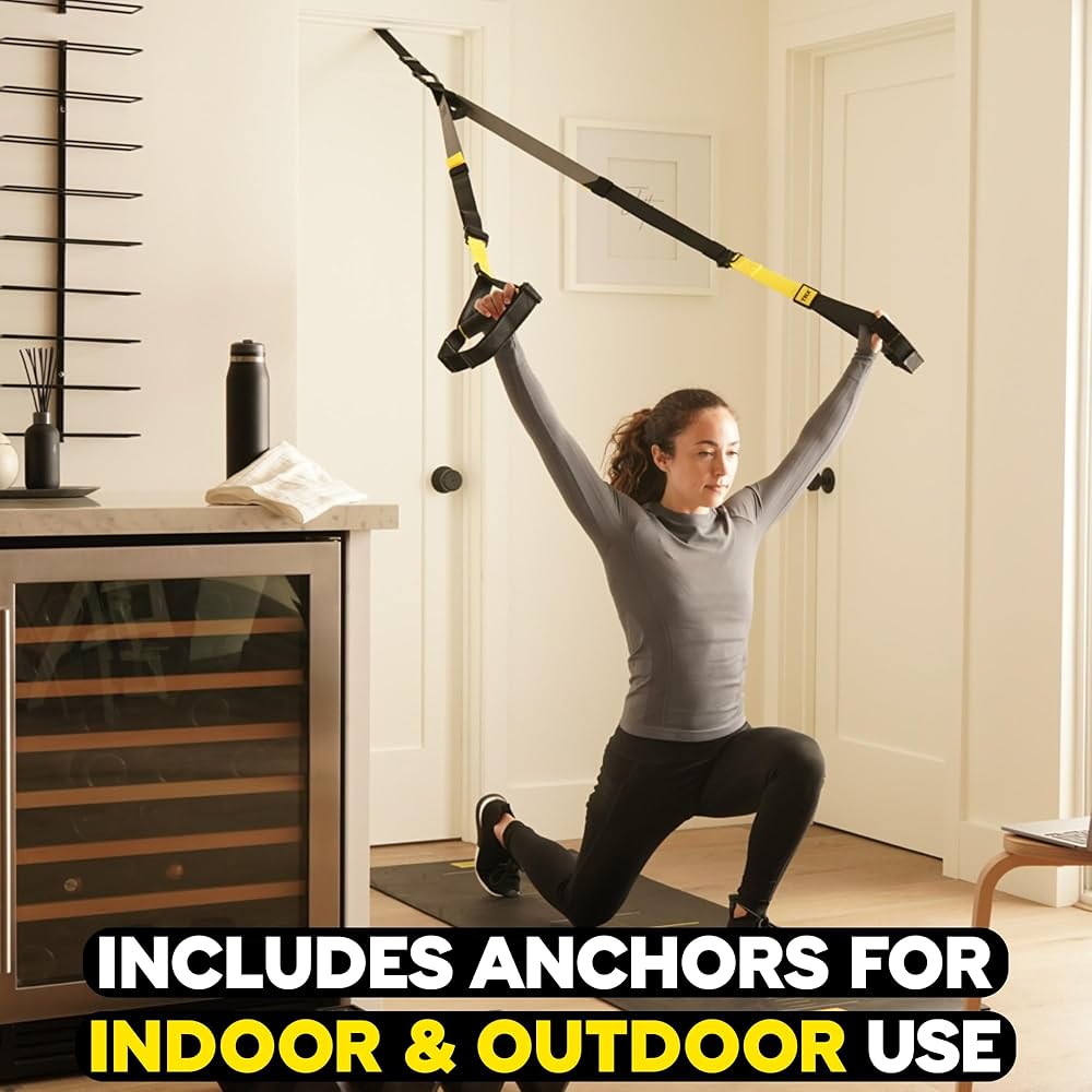 TRX All-In-One Home Gym System – Complete Suspension Training Kit for Strength Training, HIIT & Full-Body Workouts at Home or Outdoors, Includes Indoor & Outdoor Anchors