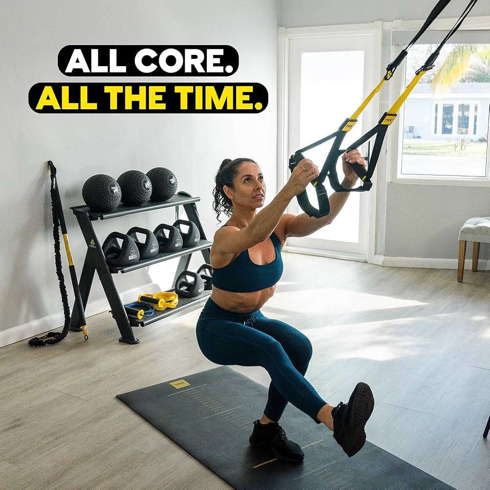 TRX All-In-One Home Gym System – Complete Suspension Training Kit for Strength Training, HIIT & Full-Body Workouts at Home or Outdoors, Includes Indoor & Outdoor Anchors