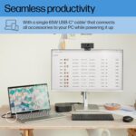 HP USB-C Dock G5-11-in-1 Adapter for Both USB-C and Thunderbolt-Enabled Laptops, PCs, & Notebooks – for Charging, Networking, or Data Transfers – Great for Secure & Remote Management,Black