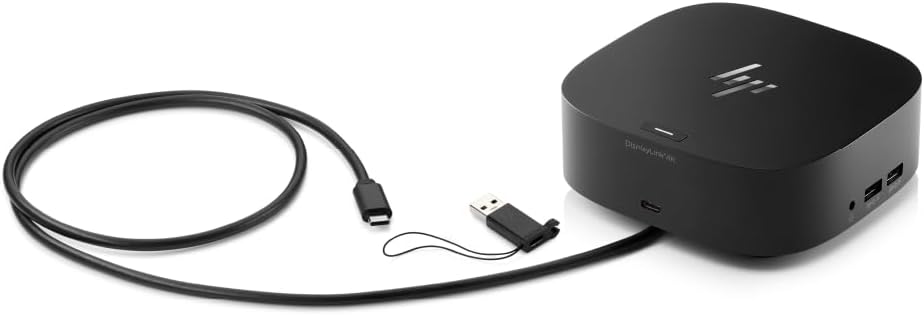 HP USB-C Dock G5-11-in-1 Adapter for Both USB-C and Thunderbolt-Enabled Laptops, PCs, & Notebooks – for Charging, Networking, or Data Transfers – Great for Secure & Remote Management,Black