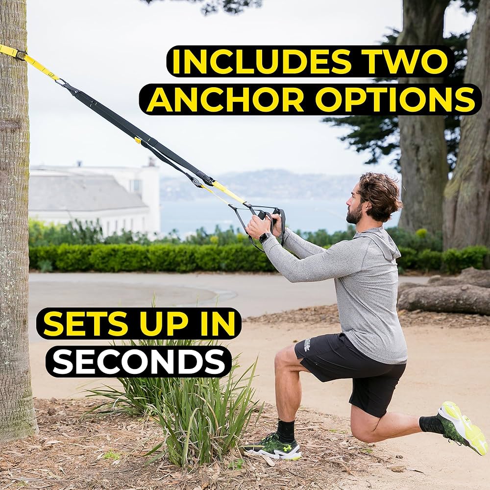 TRX All-In-One Home Gym System – Complete Suspension Training Kit for Strength Training, HIIT & Full-Body Workouts at Home or Outdoors, Includes Indoor & Outdoor Anchors