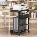 HOOBRO PC Stand with Charging Station, Height Adjustable Computer Tower Stand, 21.7″ L x 13.8″ W Mobile PC Tower Stand with Locking Casters & Storage Pockets, CPU Holder Stand Under Desk, for Home Office, Bedroom BB72UCJ01