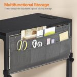 HOOBRO PC Stand with Charging Station, Height Adjustable Computer Tower Stand, 21.7″ L x 13.8″ W Mobile PC Tower Stand with Locking Casters & Storage Pockets, CPU Holder Stand Under Desk, for Home Office, Bedroom BB72UCJ01