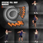 Resistance Bands with Handles, 175lb Exercise Bands for Working Out, Fitness Bands, Workout Bands with Door Anchor and Ankle Straps, Physical Therapy, Yoga, Strength Training Home Gym Equipment