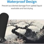 Japanese Mouse Pad, Large Japanese Desk Mat, XL Anime Gaming Keyboard Mat, Non-Slip Rubber Base, Big Extended Desk Protector for Home Office, 31.5”x11.8”