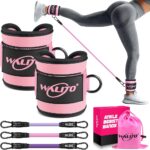 WALITO Ankle Resistance Bands with Cuffs, Exercise Bands for Legs and Butt, Booty Workout Equipment for Kickbacks and Hip Fitness Training