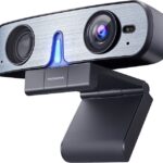 ROCWARE RC08 2K Webcam with Speaker, Webcam for PC, HD Web Cam with Noise Reduction Mic/Harman Speaker/4X Eptz/Privacy Cover/0.2S Auto-Focus/Low Illumination, Computer Camera for Zoom/Teams/Meeting