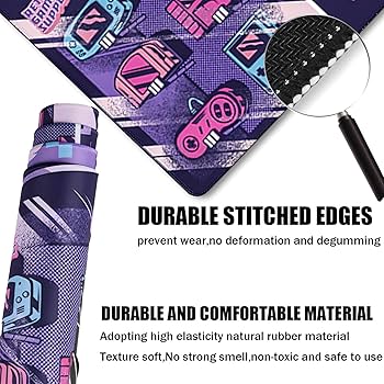 Japanese Comic Large Gaming Mouse Pad with Stitched Edges, Durable Non-Slip Natural Rubber Base, (31.5X15.7 Inch) Waterproof Laptop Pad Mat for Esports Pros/Gamer/Desktop/Office/Home