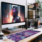 Japanese Comic Large Gaming Mouse Pad with Stitched Edges, Durable Non-Slip Natural Rubber Base, (31.5X15.7 Inch) Waterproof Laptop Pad Mat for Esports Pros/Gamer/Desktop/Office/Home