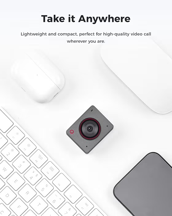 OBSBOT Meet 2-4K Webcam for PC with 1/2″ Sensor, AI Framing & Autofocus, Beauty Mode, Lightweight, Gesture Control, HDR, Dual Microphone, 60 FPS, Web Cam for Streaming, Meeting, Gaming. (Space Grey)