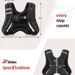 ZELUS Weighted Vest, 6lb/8lb/12lb/16lb/20lb/25lb/30lb Weight Vest with Reflective Stripe for Workout, Strength Training, Running, Fitness, Muscle Building, Weight Loss, Weightlifting