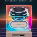 Divoom MiniToo Retro PC-Style Computer Speaker, Smart Pixel Screen with DIY Faces, Bluetooth & USB Audio, Alarm/White Noise Clock, Desk Setup Gift for Bedroom, Office & Gaming