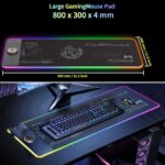 Large Gaming Mouse Pad with Magnetic Wireless Charger 15W Fast Charging, RGB Light LED Mousepad Desk Mat, Smooth Surface, Anti-Slip Rubber Base, Keyboard Pad for Gaming, MacBook, PC, Laptop – Black