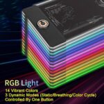 Large Gaming Mouse Pad with Magnetic Wireless Charger 15W Fast Charging, RGB Light LED Mousepad Desk Mat, Smooth Surface, Anti-Slip Rubber Base, Keyboard Pad for Gaming, MacBook, PC, Laptop – Black