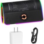 Large Gaming Mouse Pad with Magnetic Wireless Charger 15W Fast Charging, RGB Light LED Mousepad Desk Mat, Smooth Surface, Anti-Slip Rubber Base, Keyboard Pad for Gaming, MacBook, PC, Laptop – Black