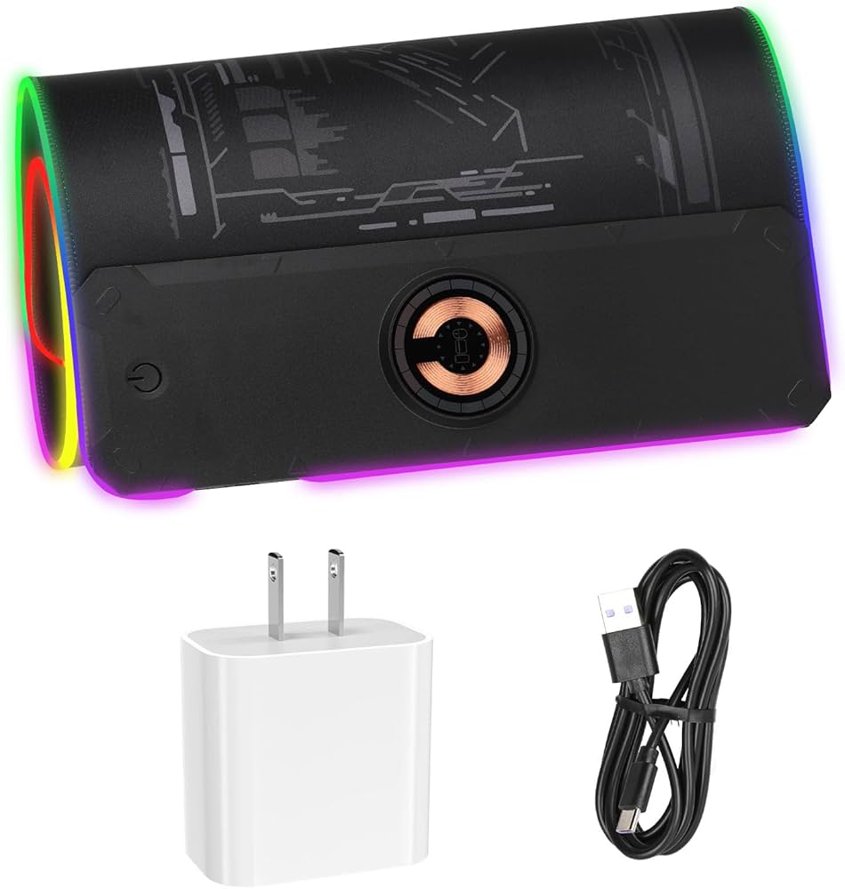 Large Gaming Mouse Pad with Magnetic Wireless Charger 15W Fast Charging, RGB Light LED Mousepad Desk Mat, Smooth Surface, Anti-Slip Rubber Base, Keyboard Pad for Gaming, MacBook, PC, Laptop – Black