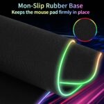 Large Gaming Mouse Pad with Magnetic Wireless Charger 15W Fast Charging, RGB Light LED Mousepad Desk Mat, Smooth Surface, Anti-Slip Rubber Base, Keyboard Pad for Gaming, MacBook, PC, Laptop – Black
